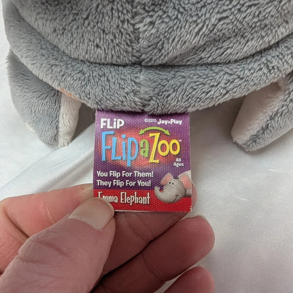 Flip A Zoo 2 In 1 Stuffed Animal Emma Elephant Theodore Tiger 18